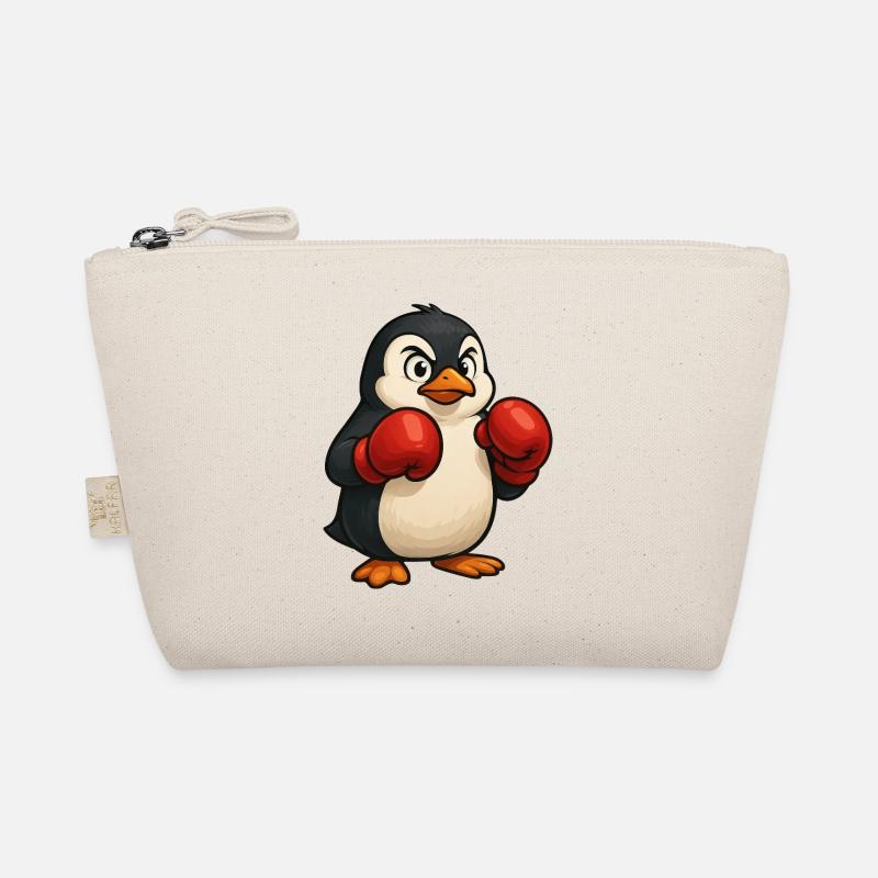 Cool pingouin boxer se bat dans la conception de dessin animé Trousse biologique