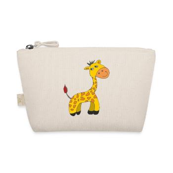 Charming Giraffe Caricature on Plush - Organic Pouch - nature - Front
