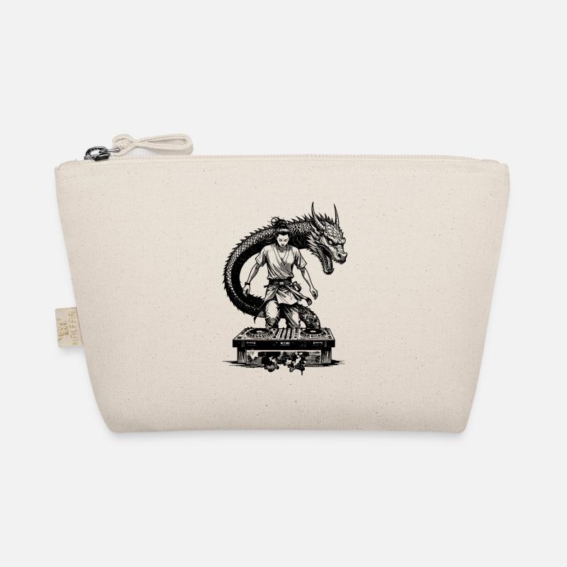 Samurai Shirt: Manga DJ with mixer and dragon Organic Pouch