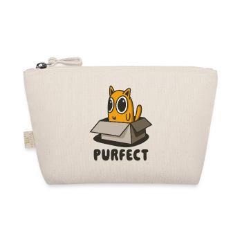 Purrfect Orange Cat in Box - Cute Kitten Design - Organic Pouch - nature - Front