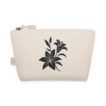 Elegant Monochrome Floral Illustration - Organic Pouch - nature - Front