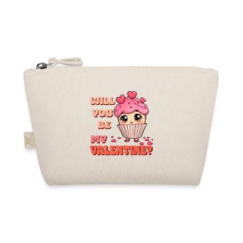 Valentinstag Herz Cupcake - Be My Valentine - Bio-Täschchen - Natur - Vorne