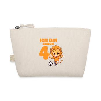 Football Birthday Leo Zodiac 4 Years Boy - Organic Pouch - nature - Front