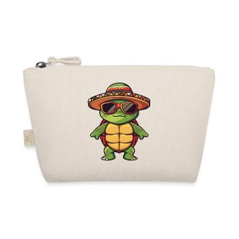 Turtle Comic Funny Sombrero - Organic Pouch - nature - Front