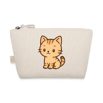 Cute Kitten Cartoon Motif - Organic Pouch - nature - Front