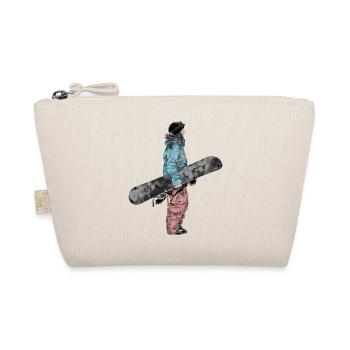 Adventure Snowboarder Illustration - Organic Pouch - nature - Front