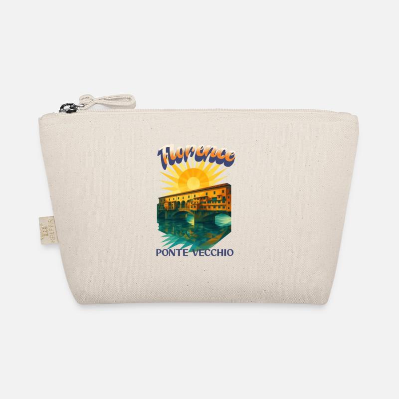 Florence - Ponte Vecchio Retro Vintage Design - Bio-Täschchen - Natur