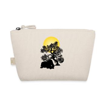 Lune jaune sur silhouette d’arbre - Trousse biologique - nature - Devant