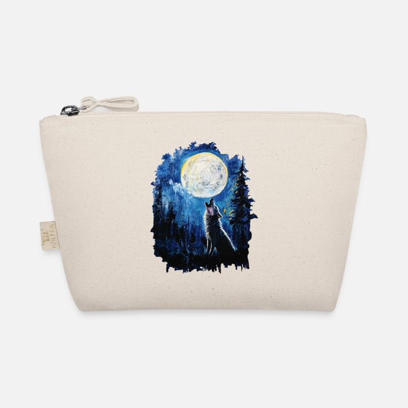 Wolf heult nach Mond Bio-Täschchen