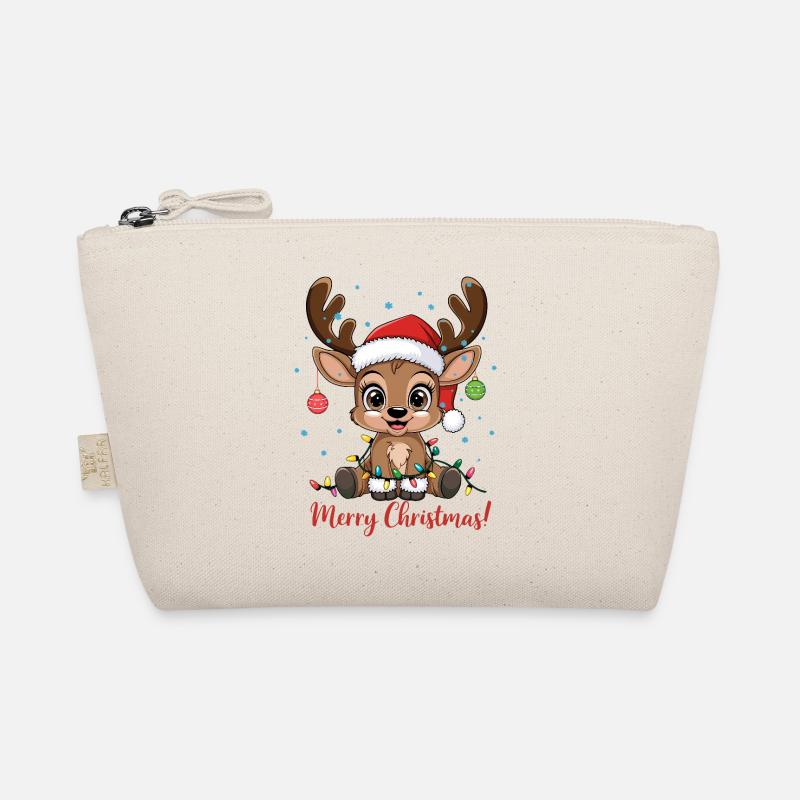 Süßer Rentier Weihnachtspullover Merry Christmas Bio-Täschchen