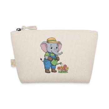 Whimsical Elephant Gardening Design - Organic Pouch - nature - Front
