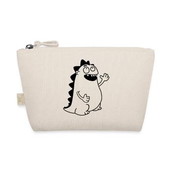 Dino Waving – Kawaii, Cartoon & Prehistoric Freud - Organic Pouch - nature - Front