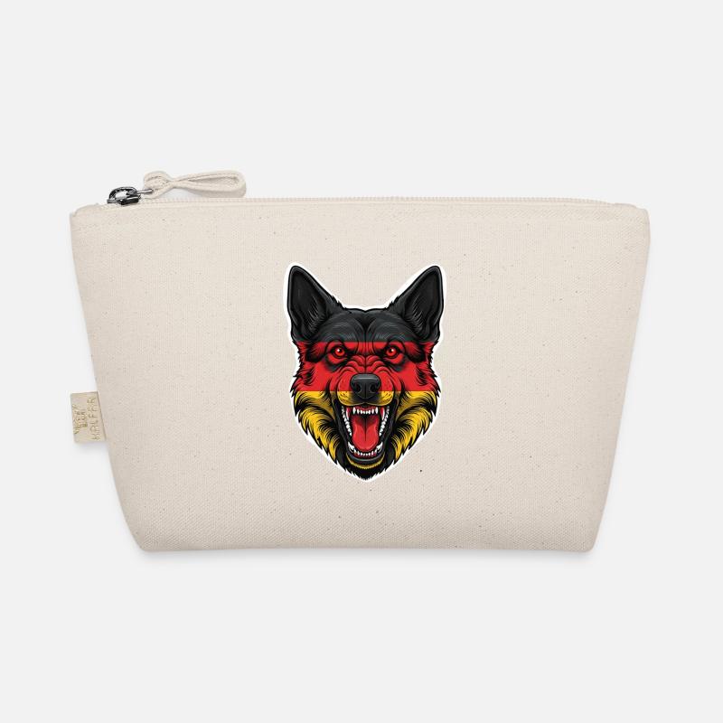 German Shepherd Flag Motif Organic Pouch