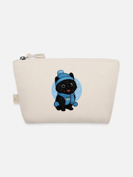 Kuschelhund Winterzauber - Bio-Täschchen - Natur - Vorne