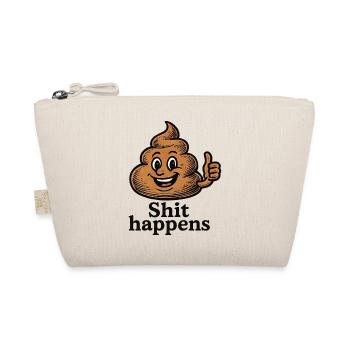 Shit Happens Funny Poop Pile Fun Shirt - Organic Pouch - nature - Front