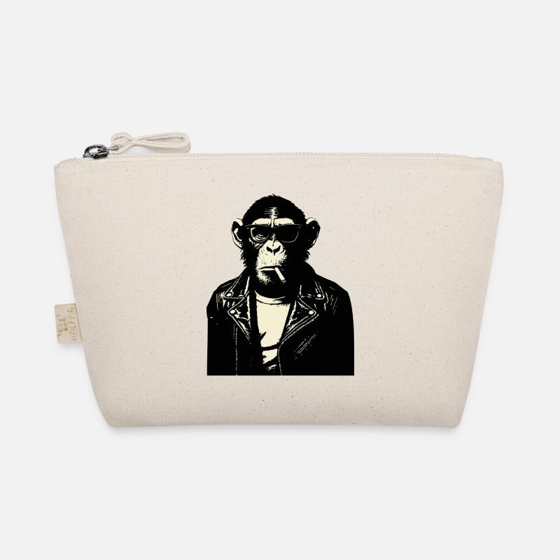Chimp Rebel Biker Illustration Organic Pouch