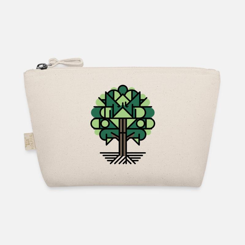 Geometric Tree Pattern Green Organic Pouch