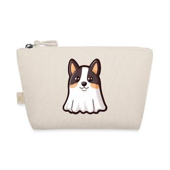 Border Collie Hund Halloween Geist - Bio-Täschchen - Natur - Vorne
