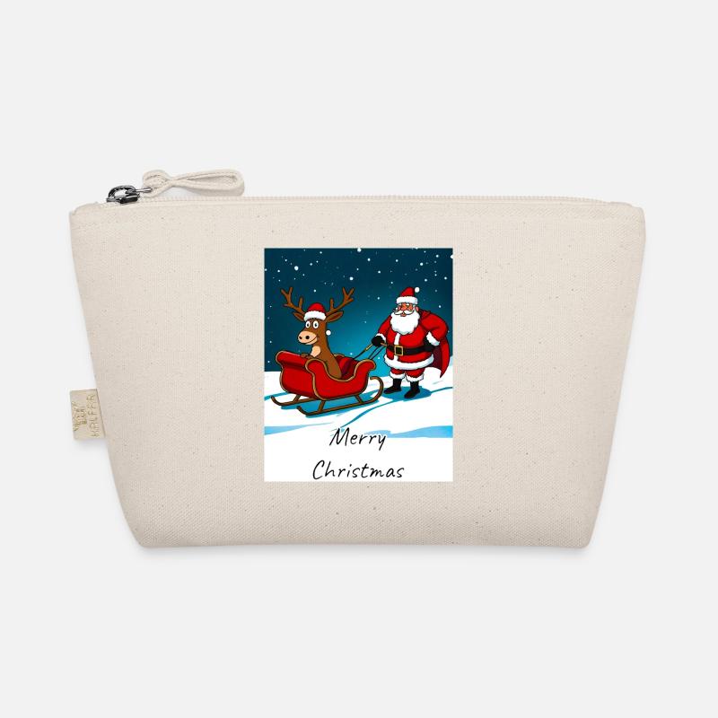 Weihnachtsschlitten Rentier Weihnachtsmann Bio-Täschchen