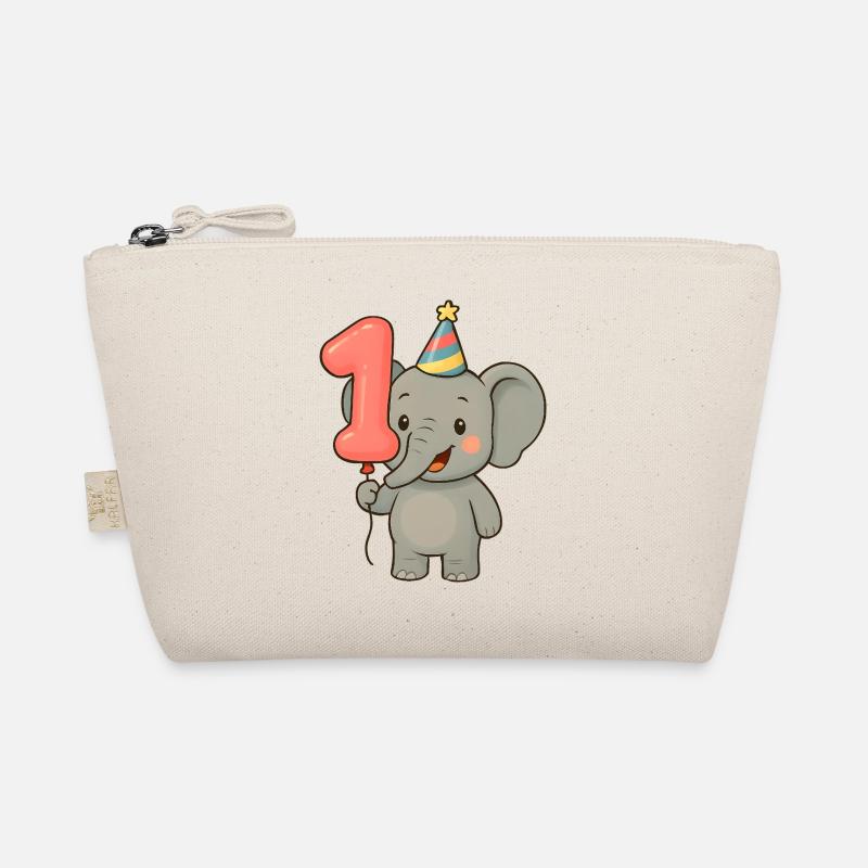 Elefant mit Luftballon zum ersten Geburtstag Bio-Täschchen