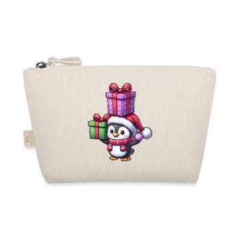 Funny Penguin with Christmas Gifts - Organic Pouch - nature - Front