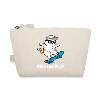 PurrRide Skate Cat with Sunglasses - Organic Pouch - nature - Front