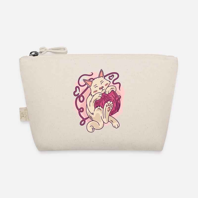 Chat mignon confortable câlin boule de fil dessin animé Trousse biologique