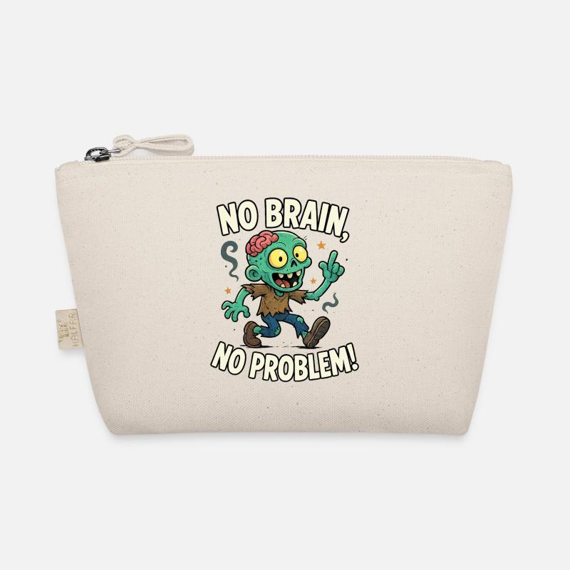 T-shirt zombie No Brain No Problem Trousse biologique
