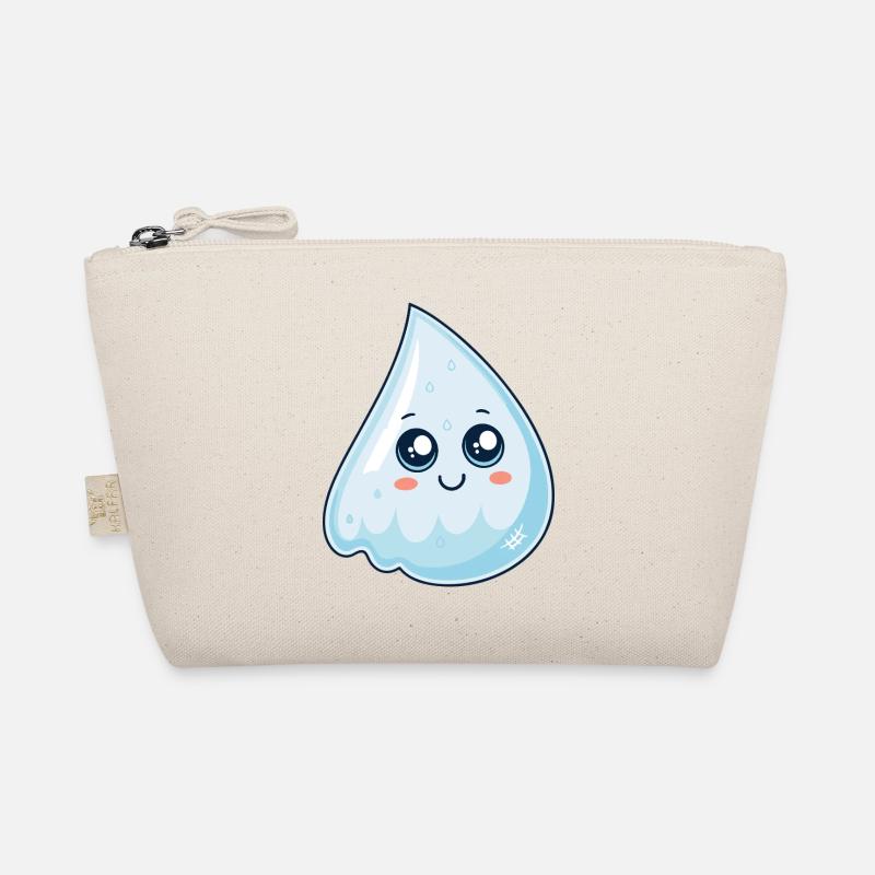 Lächelnder blauer Kawaii-Tropf Bio-Täschchen