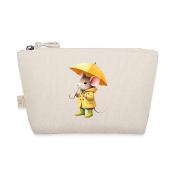Mouse in Yellow Raincoat - Organic Pouch - nature - Front