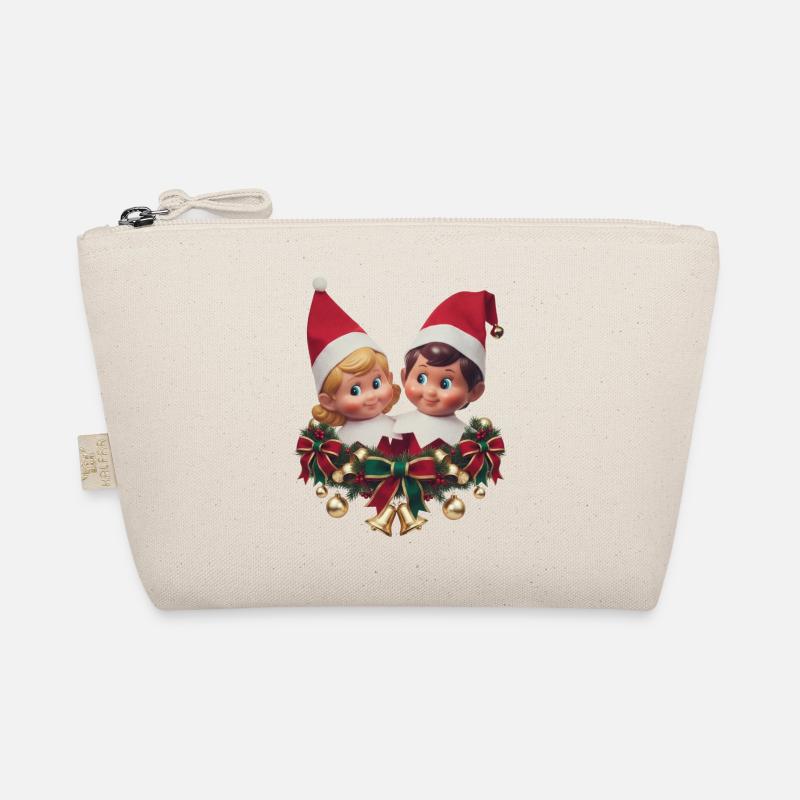 Süßer und festlicher Elf Duo Weihnachtspullover Bio-Täschchen