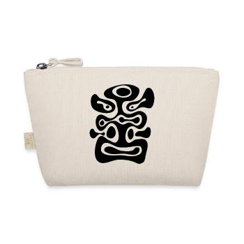 sixties Lava Blubber Formen retro Tiki Gesicht  - Bio-Täschchen - Natur - Vorne