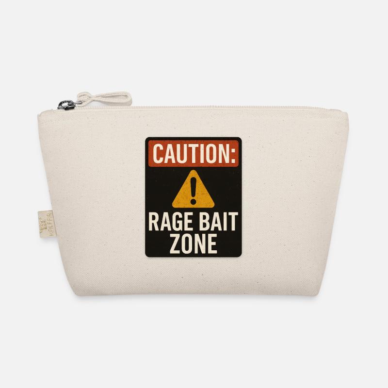 Achtung Rage Bait Zone Schild, lustiger Spruch Bio-Täschchen