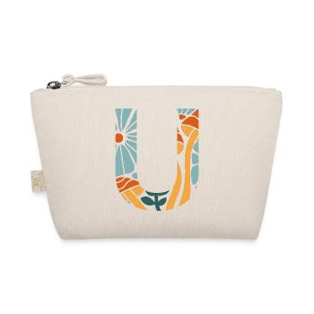 Brief u groovy Blumen Geschenkidee - Bio-Täschchen - Natur - Vorne