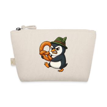 Funny Penguin Pretzel Bavaria Traditional Costume Cartoon - Organic Pouch - nature - Front