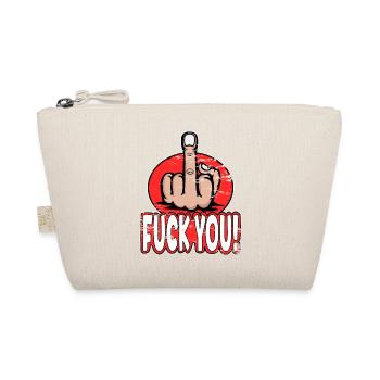 Mittelfinger Stinkefinger Fuck You Design - Bio-Täschchen - Natur - Vorne