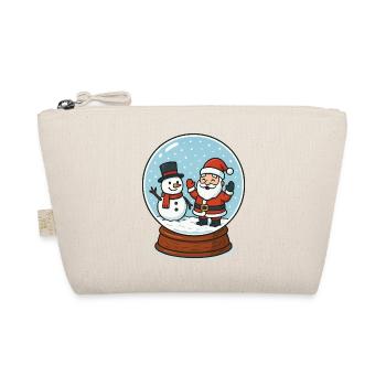 Snow Globe Magic: Santa & Snowman - Organic Pouch - nature - Front