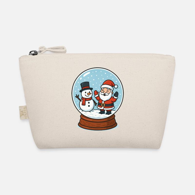 Schneekugelzauber: Santa & Schneemann Bio-Täschchen