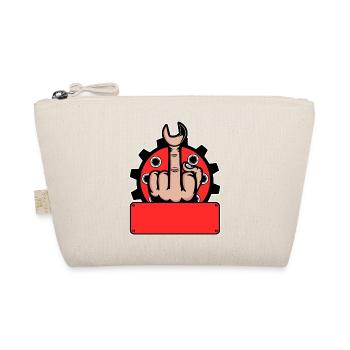 Middle Finger Fuck You Name Tag Red - Organic Pouch - nature - Front