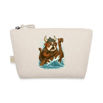 Viking Bulldog Paddling Fierce Longship - Organic Pouch - nature - Front