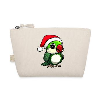 Weihnachten Papagei - Bio-Täschchen - Natur - Vorne