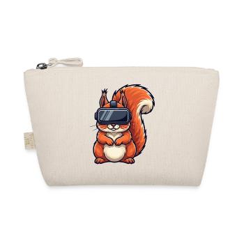 Süßes Eichhörnchen Gamer Cartoon Zocker - Bio-Täschchen - Natur - Vorne