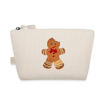 Gingerbread man with red ribbon and plaster - Organic Pouch - nature - Front