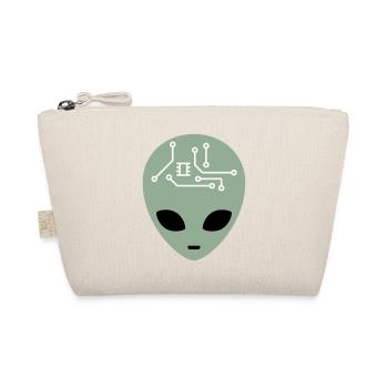 Alien Head mit Schaltkreisen (drei Farben) - Bio-Täschchen - Natur - Vorne