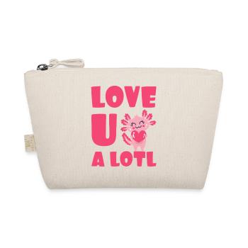 Love U A Lotl Axolotl Heart Love - Organic Pouch - nature - Front