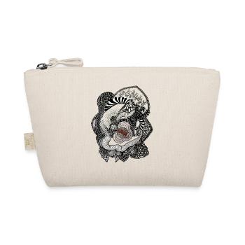 Black White Flower Spiral - Organic Pouch - nature - Front