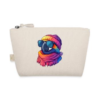 Bunte Papageien-Zeichentrick-Kawaii-Wintersonnenbrille - Bio-Täschchen - Natur - Vorne