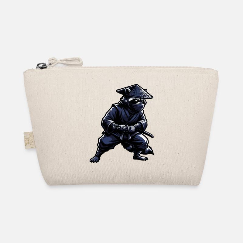 Ninja Waschbär mit Katana Bio-Täschchen