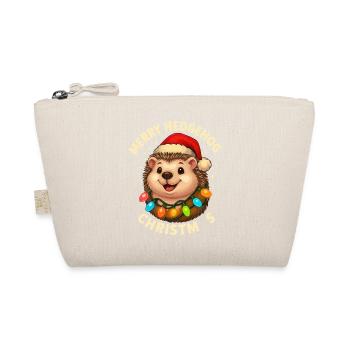 Hedgehog Christmas Funny Winter Woodland Animal Gift - Organic Pouch - nature - Front