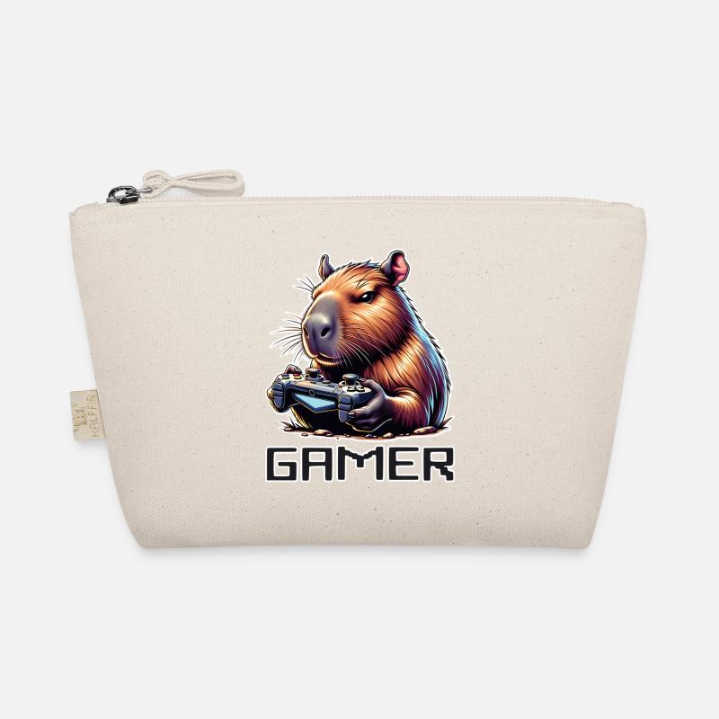 Capybara Gamer – Lustiges Gaming Zocker Bio-Täschchen